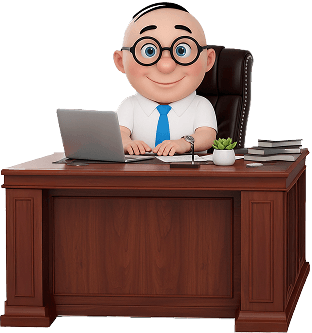 Alfred sitting on a desk with a laptop