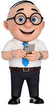 Alfred holding mobile