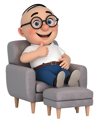 Alfred relaxing on a sofa