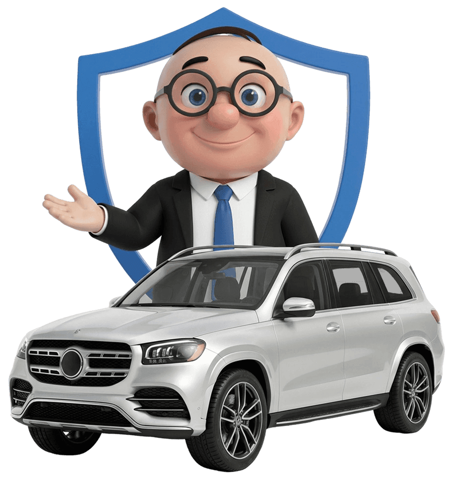 Alfred waving beside a car in Abu Dhabi