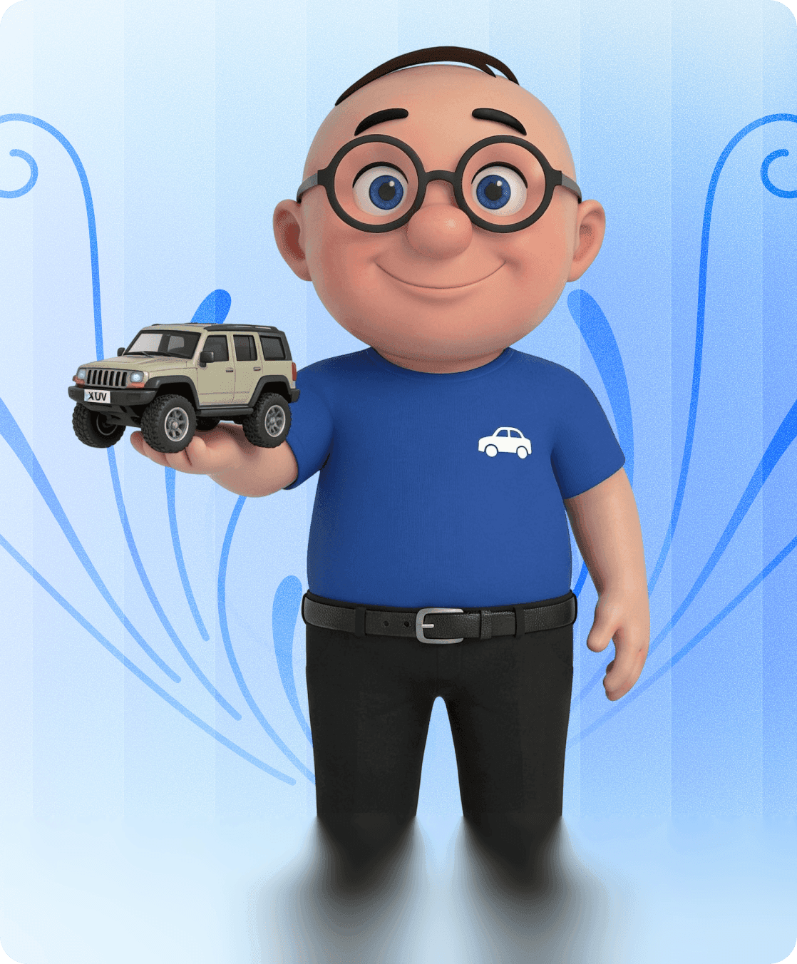 Alfred holding a toy car in Sharjah