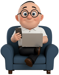 Alfred sitting on chair