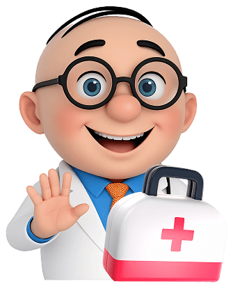 Alfred with a first aid kit