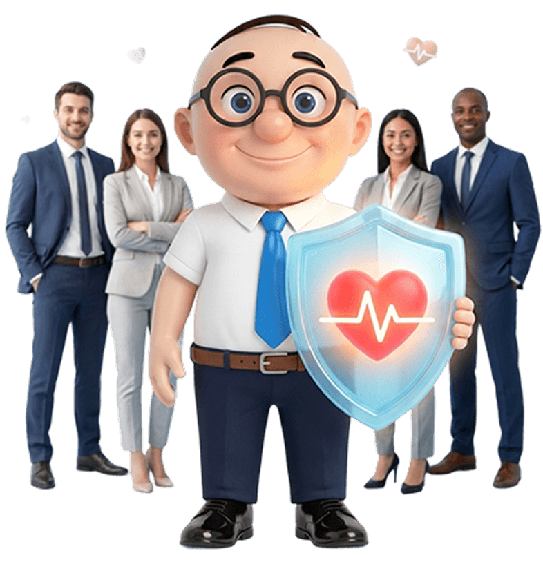 Corporate team covered by a large-group health scheme Corporate team covered by a large-group health scheme