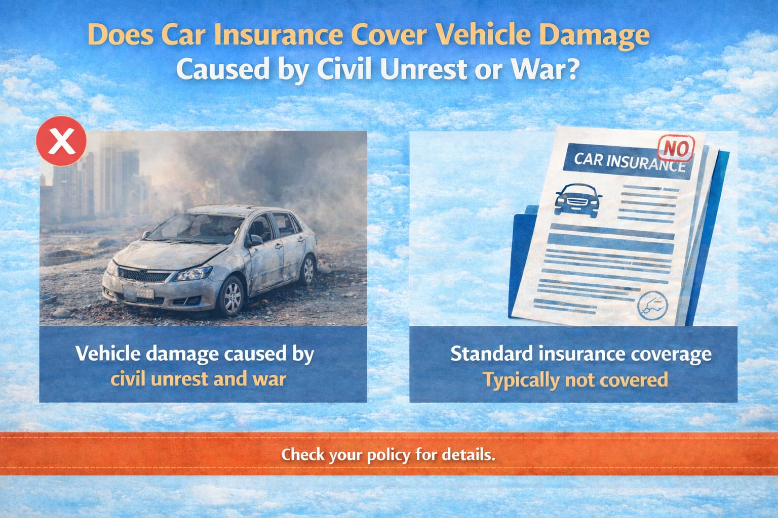 Does Car Insurance Cover Vehicle Damage Caused by Civil Unrest or War? Does Car Insurance Cover Vehicle Damage Caused by Civil Unrest or War?