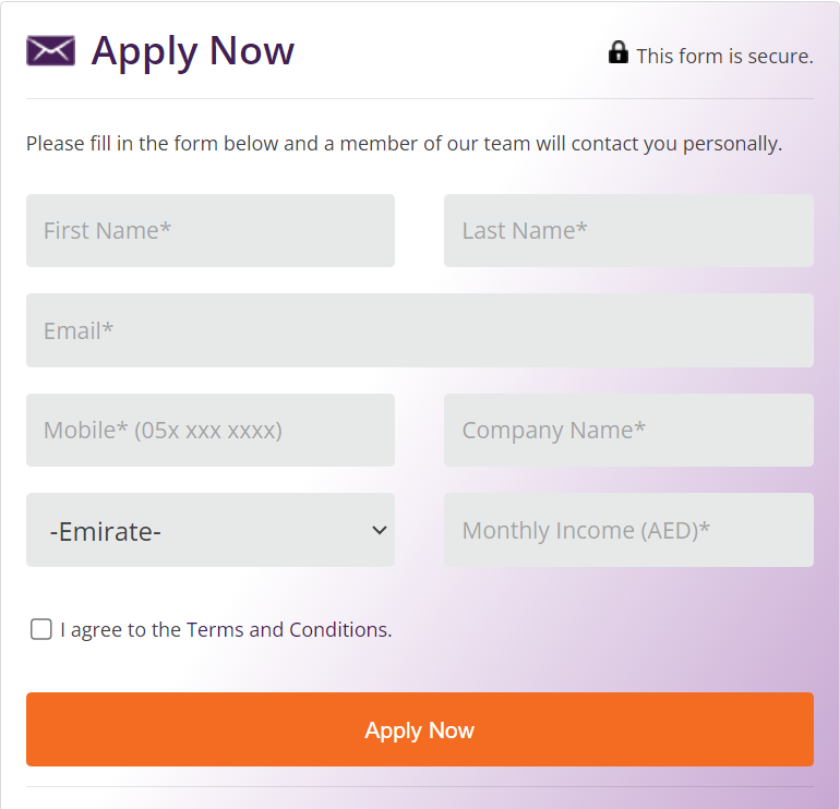 Emirati Islamic Application Form