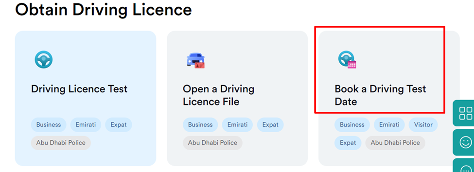 Book Driving Test Date for Abu Dhabi Driving Licence
