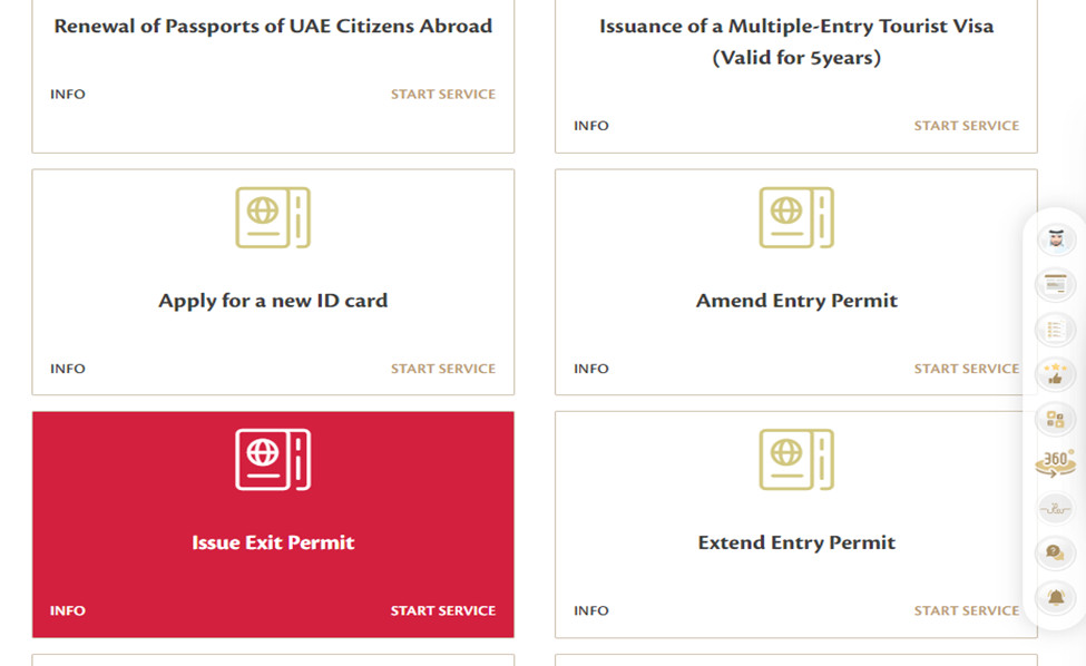 Issue exit permit ICP 