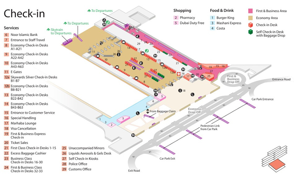 Dubai Airport Map Terminal 3