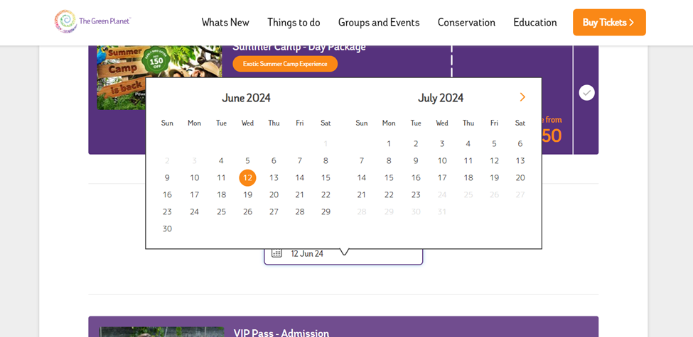 Select the dates from the calendar