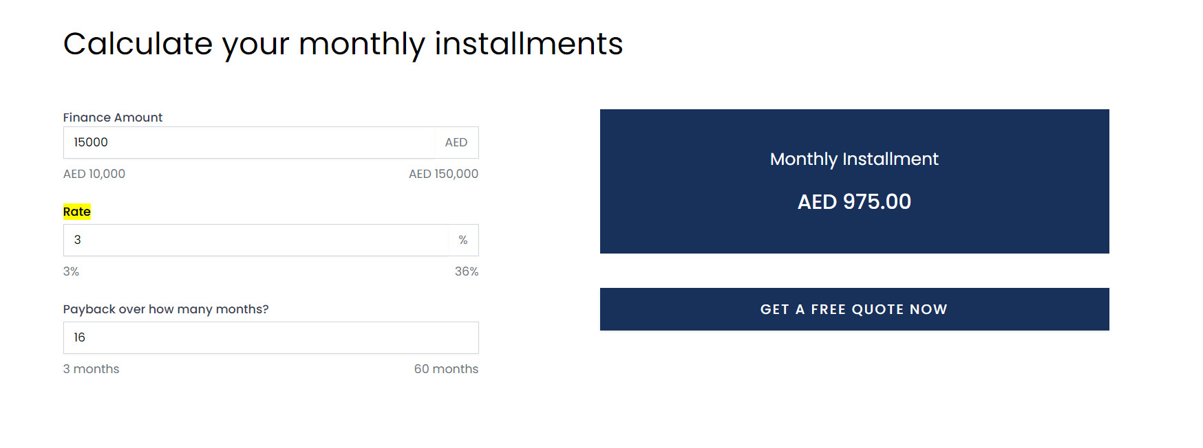 Aafaq Finance Personal Loan Calculator