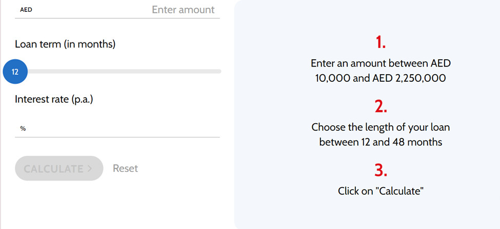 RAKBANK Personal Loan EMI Calculator