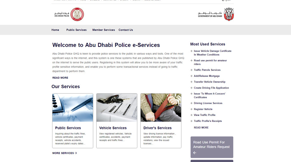 Check UAE Driving License Online via Abu Dhabi Police