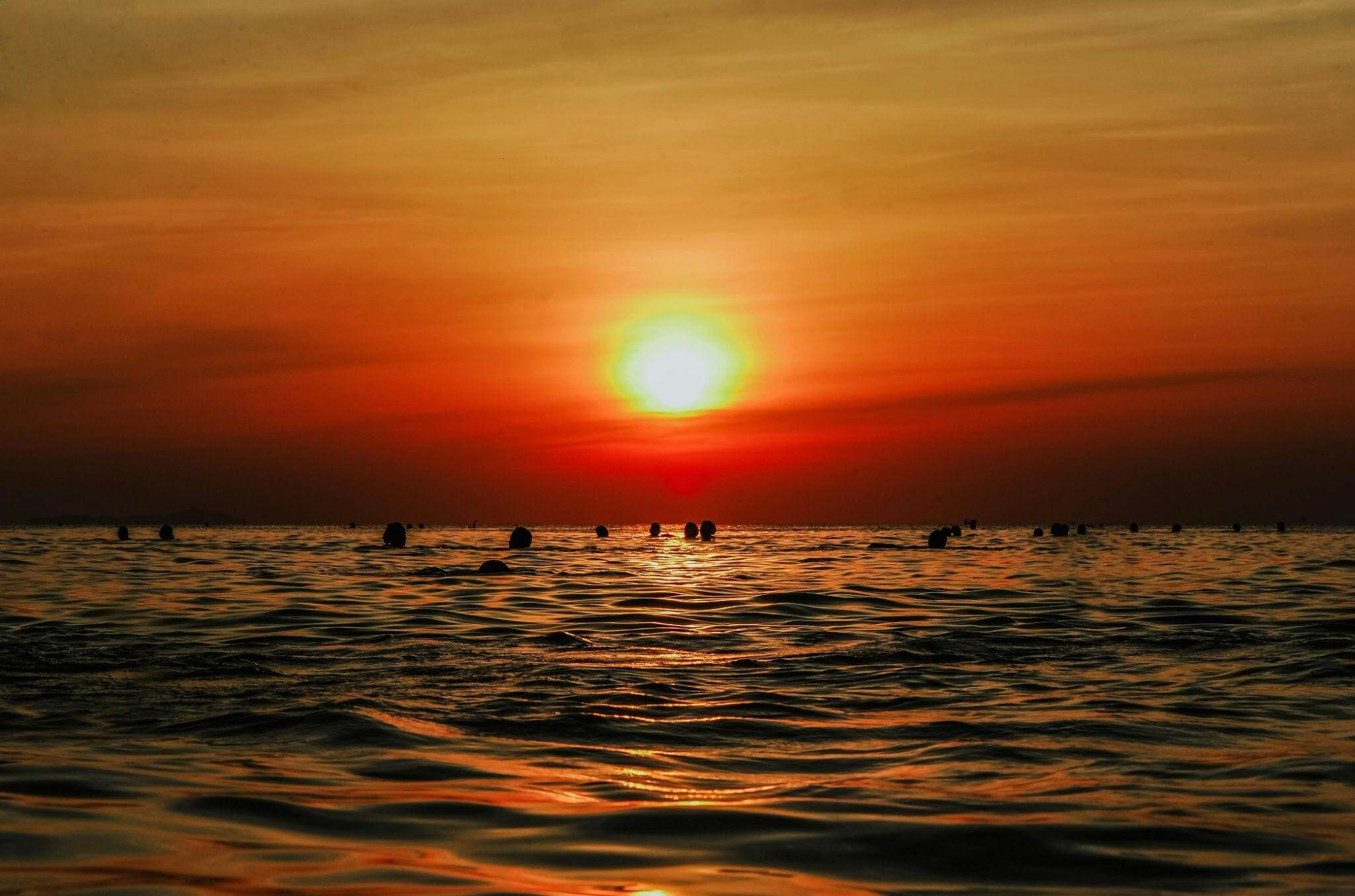 Swimming at Sunset Beach