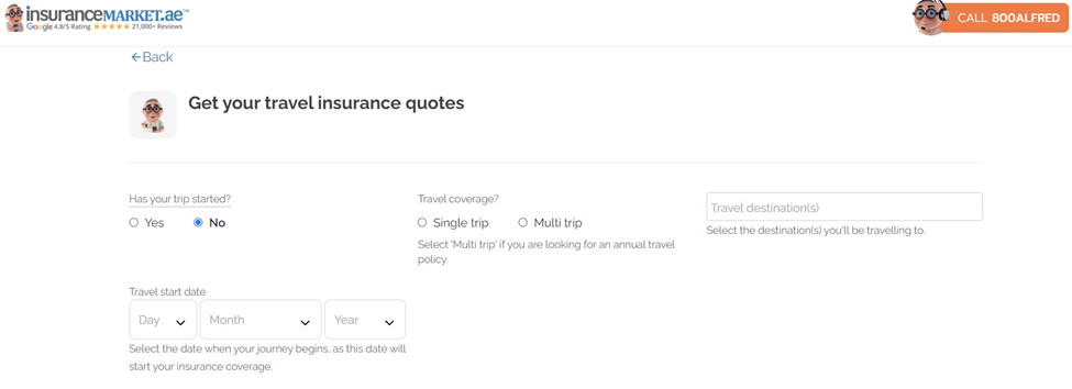 travel insurance form